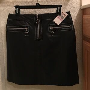 Michael Kors Black Mini Skirt with Zipper Details